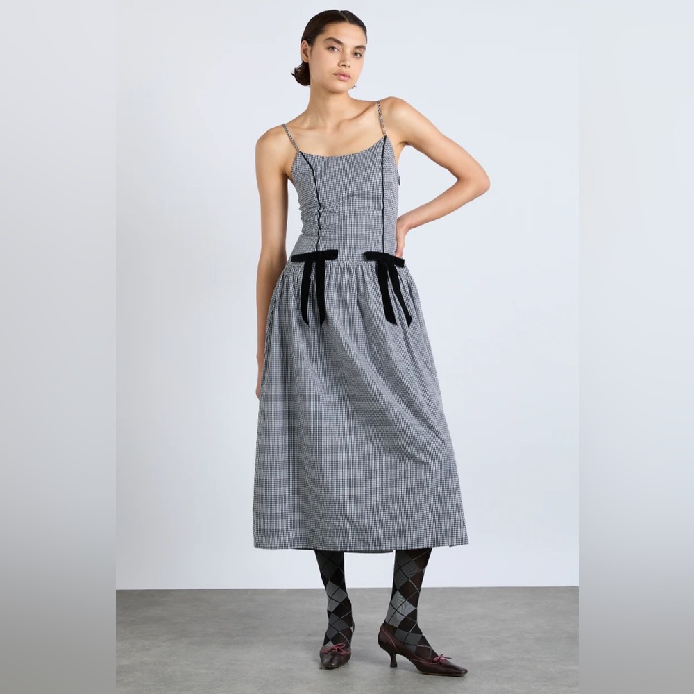Damson Madder Persephone Dress in Black Gingham